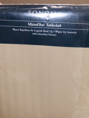 Sonoma tan textured tablecloth 60x120.